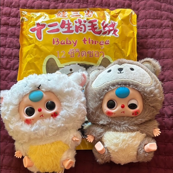 Cute Animal Plush Backpack - White and Brown! Baby three! Zodiac series - Picture 5 of 6